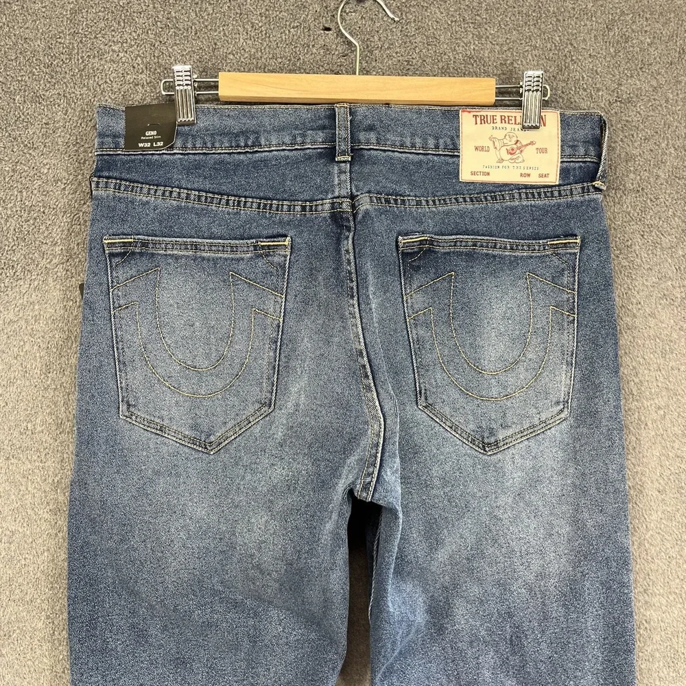 True Religion Geno Relaxed Slim Fit Straight Leg Denim Jeans 32‎ X 32 Men's Blue